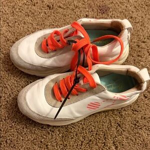 Bonpoint White and Orange Sneakers size 31
